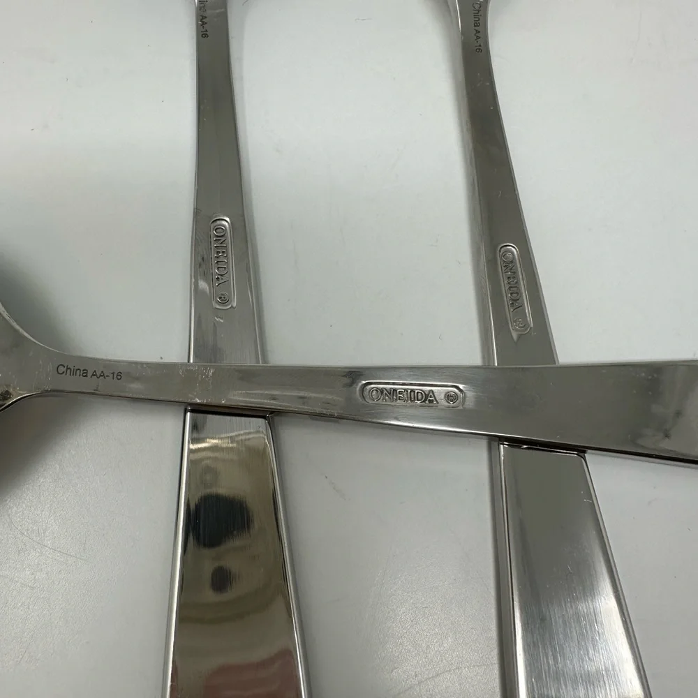 Oneida Stainless Tuscany Pattern Set of 3 Pieces Large Serving Spoons & Fork